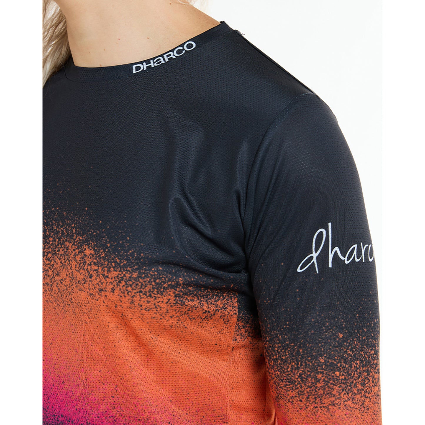 Γυναικείο DHARCO RACE BLACK SNAKE Long Sleeve Jersey Μαύρο/Πορτοκαλί