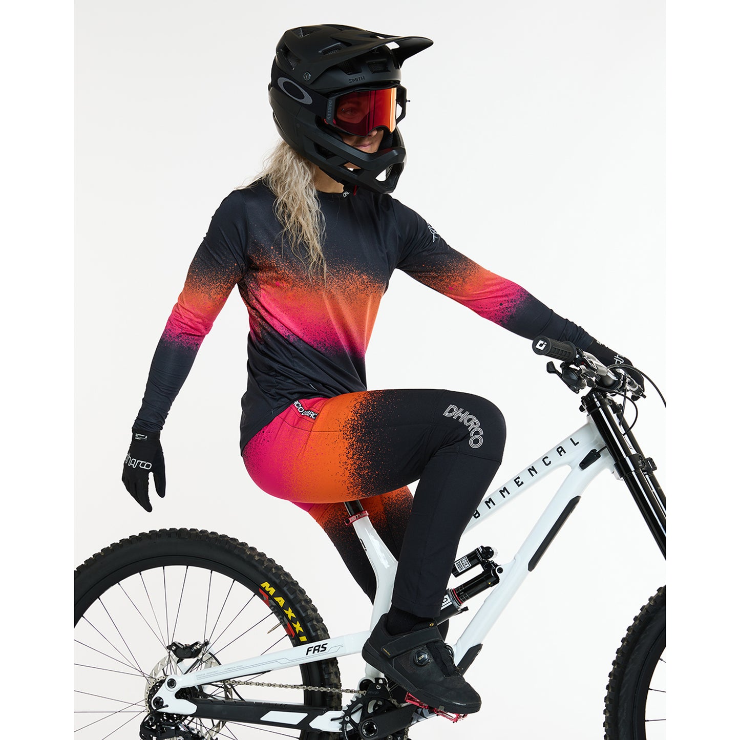 Γυναικείο DHARCO RACE BLACK SNAKE Long Sleeve Jersey Μαύρο/Πορτοκαλί