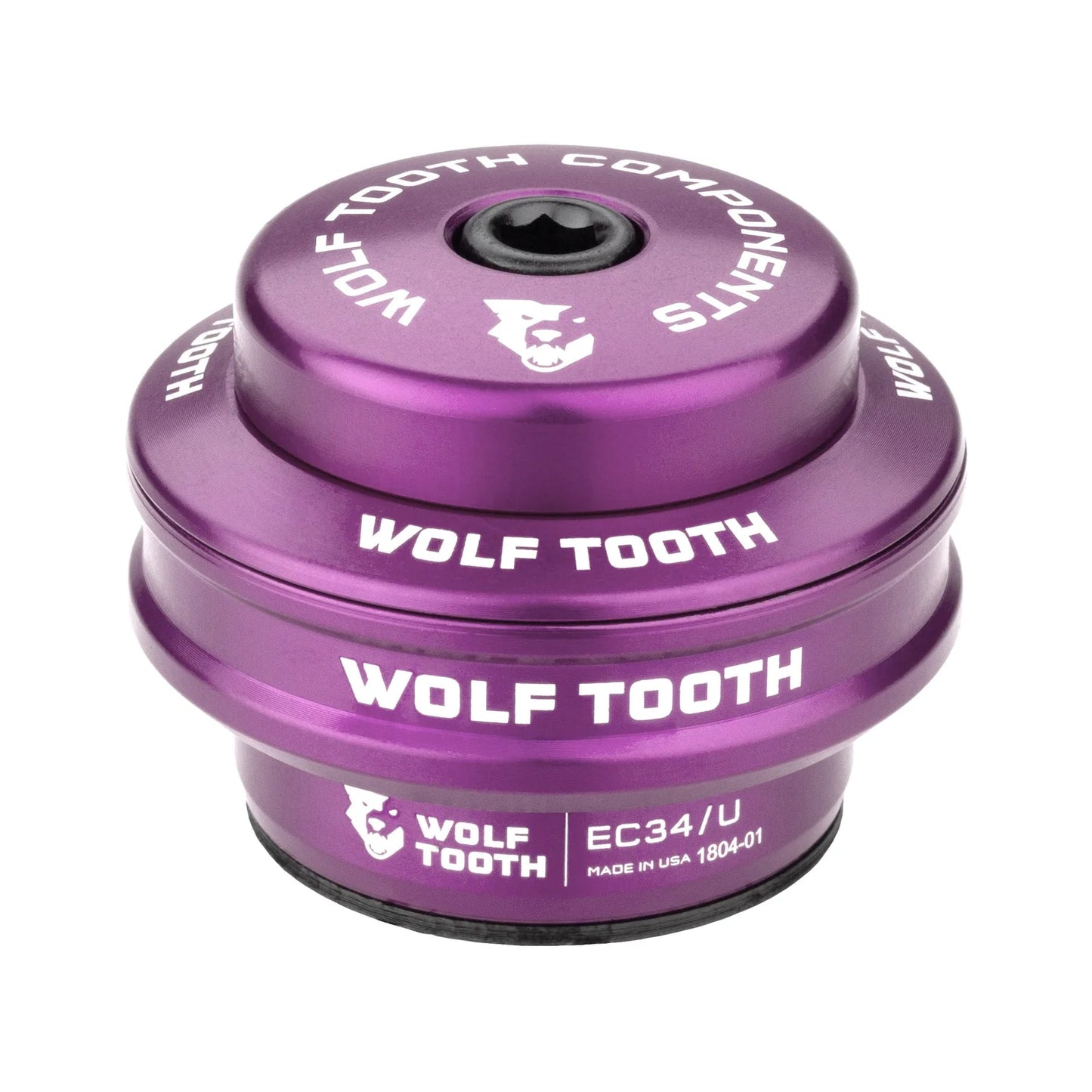 Υψηλό κουβέτο για εξωτερικό σετ τιμονιού WOLF TOOTH PREMIUM 1"1/8 EC34 Stack 16 mm Μωβ