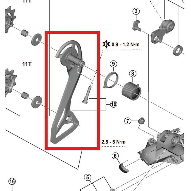 SHIMANO RD-R7150 External Rear Derailleur Cage and Screw