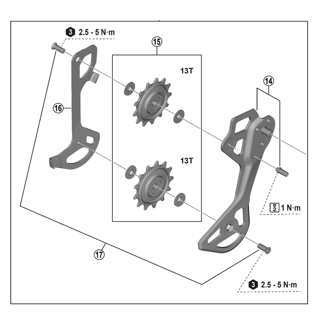 SHIMANO XTR RD-M8250 12V Πίσω γρανάζια SGS