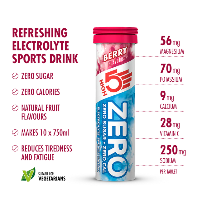 Μπουκάλι + 10 ταμπλέτες ενυδάτωσης ηλεκτρολυτών HIGH5 CYCLE PACK Fruit Red