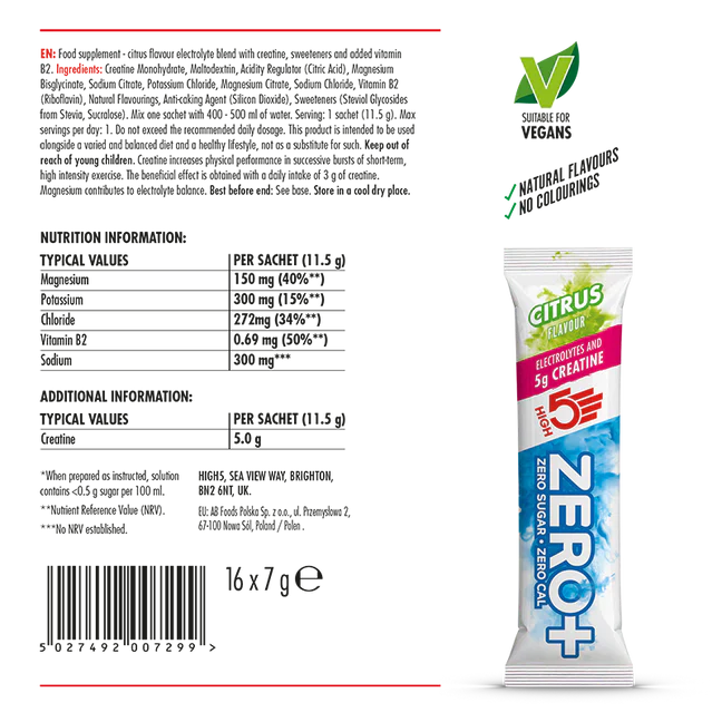 HIGH 5 ZERO+ Creatine HYDRATING STICK (11.5g) Λεμόνι