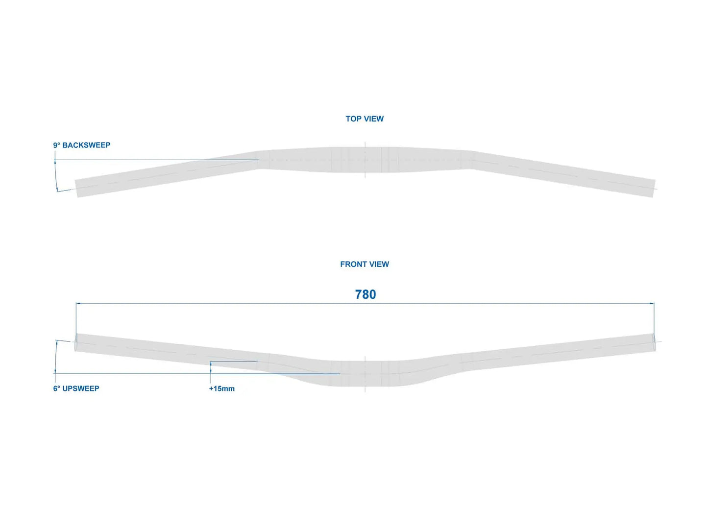 handlebar RITCHEY WCS TRAIL Rise 15mm 780mm Carbon Black