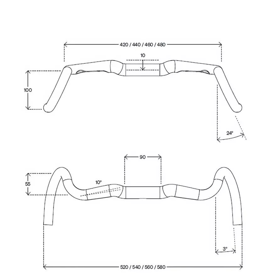 DEDA GERA ALU 24° POB Finish handlebars