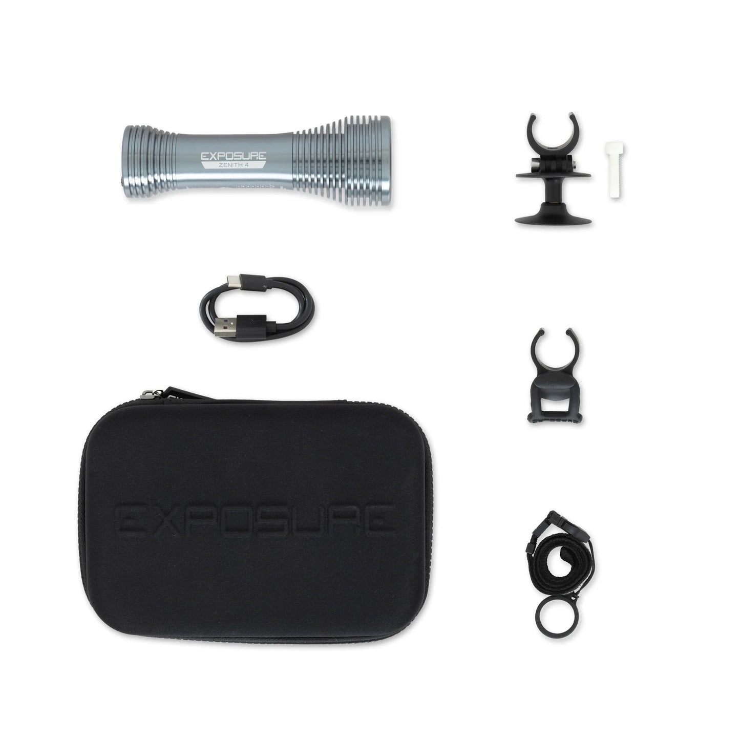 EXPOSURE LIGHTS ZENITH GUN METAL MK4 Μπροστινό φως με βάση κράνους