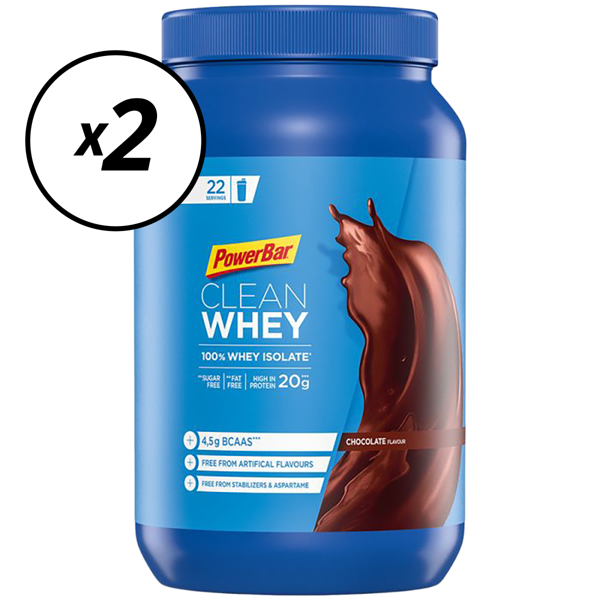 Συσκευασία 2 POWERBAR CLEAN WHEY 100% απομονωμένη πρωτεΐνη (570g) Σοκολάτα Σύντομη διάρκεια ζωής