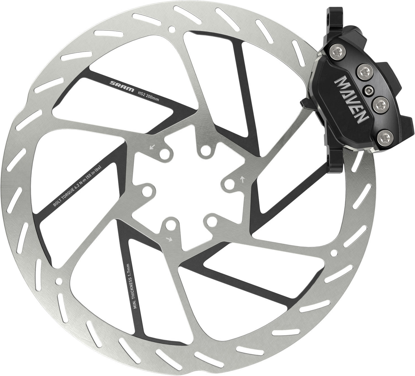 Πίσω φρένο SRAM MAVEN SILVER Μαύρο
