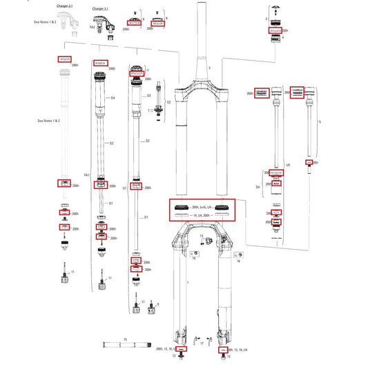 Κιτ συντήρησης 200 ώρες/έτος ROCKSHOX PIKE BASE/SELECT/SELECT+/ULTIMATE (2022+) Gen-C