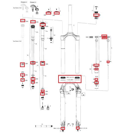 Κιτ συντήρησης 200 ώρες/έτος ROCKSHOX LYRIK BASE/SELECT/SELECT+/ULTIMATE (2022+) GENERATION-D