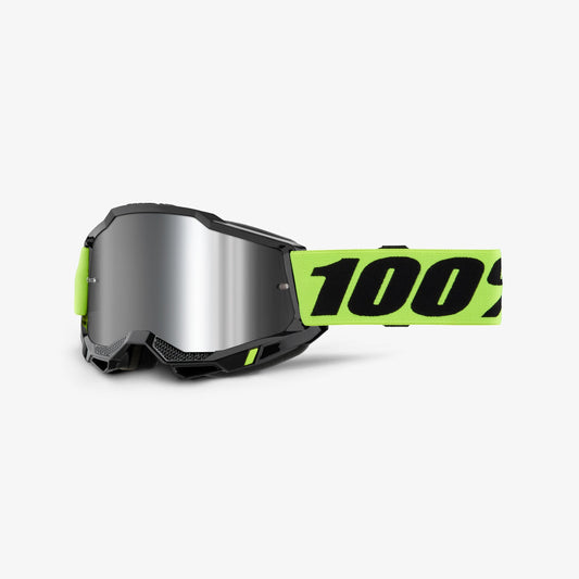 Μάσκα 100% ACCURI 2 Κίτρινη Φακός Silver Mirror