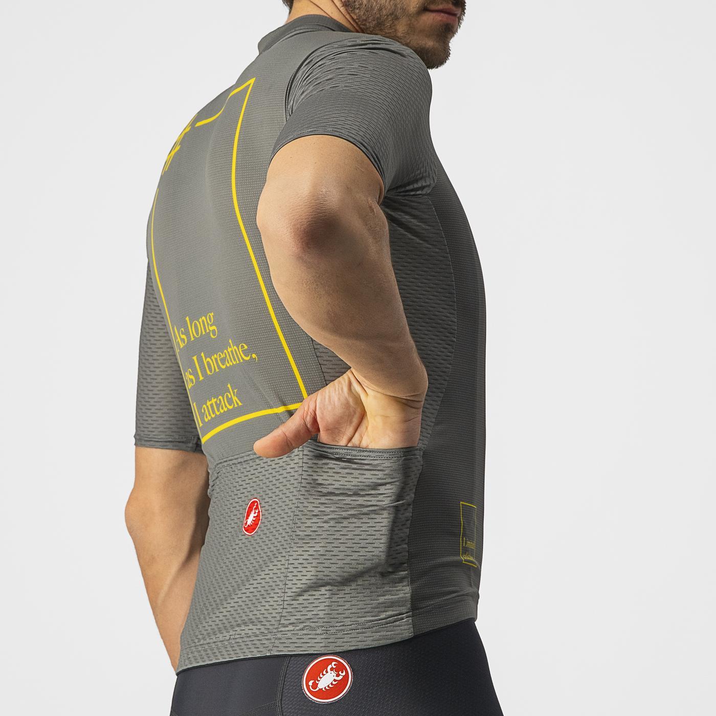 CASTELLI BREATHE ATTACK Κοντομάνικο Jersey Γκρι/πράσινο