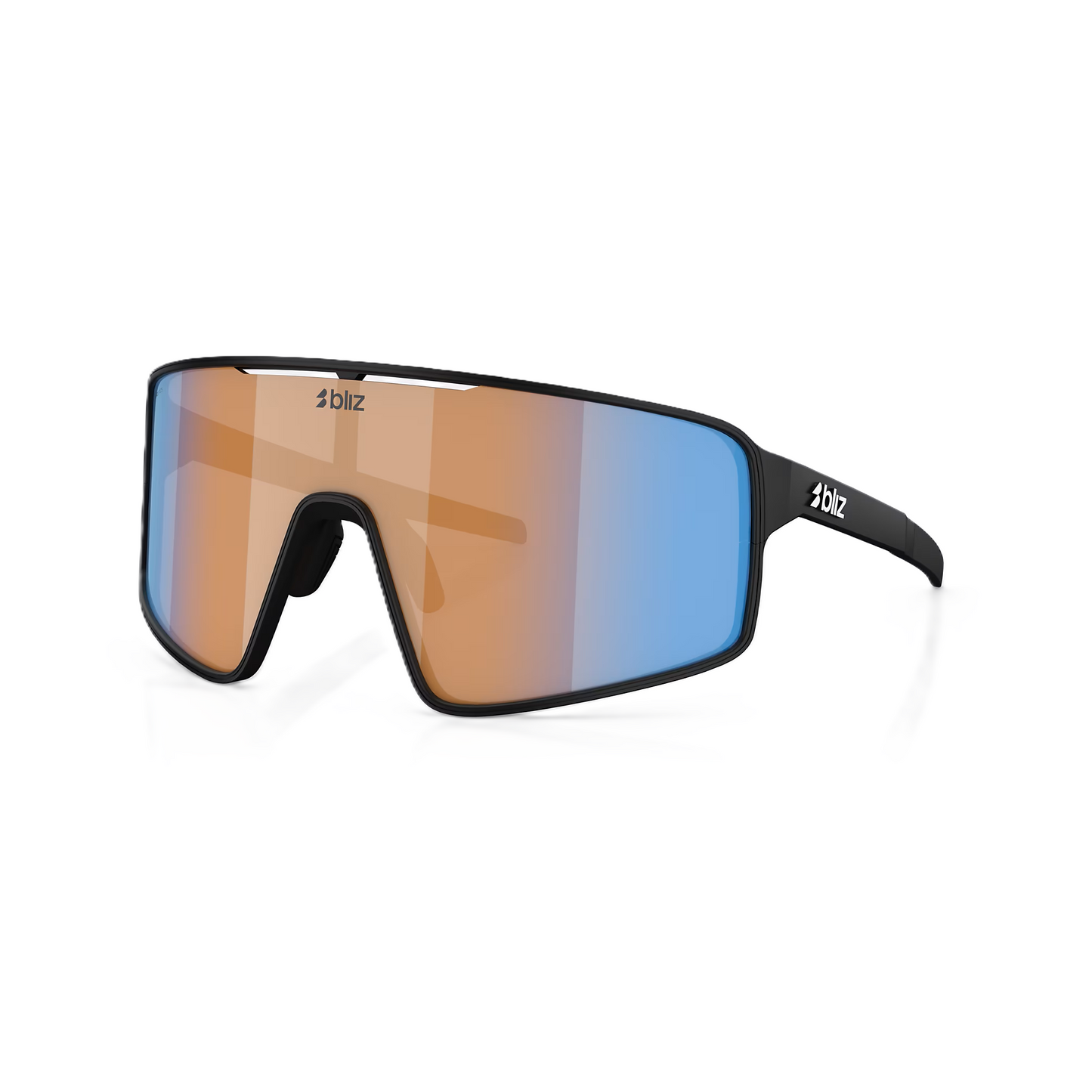 BLIZ P001 Black Matt Glasses Nano Optics Nordic Ligh Coral - Orange w Blue Multi