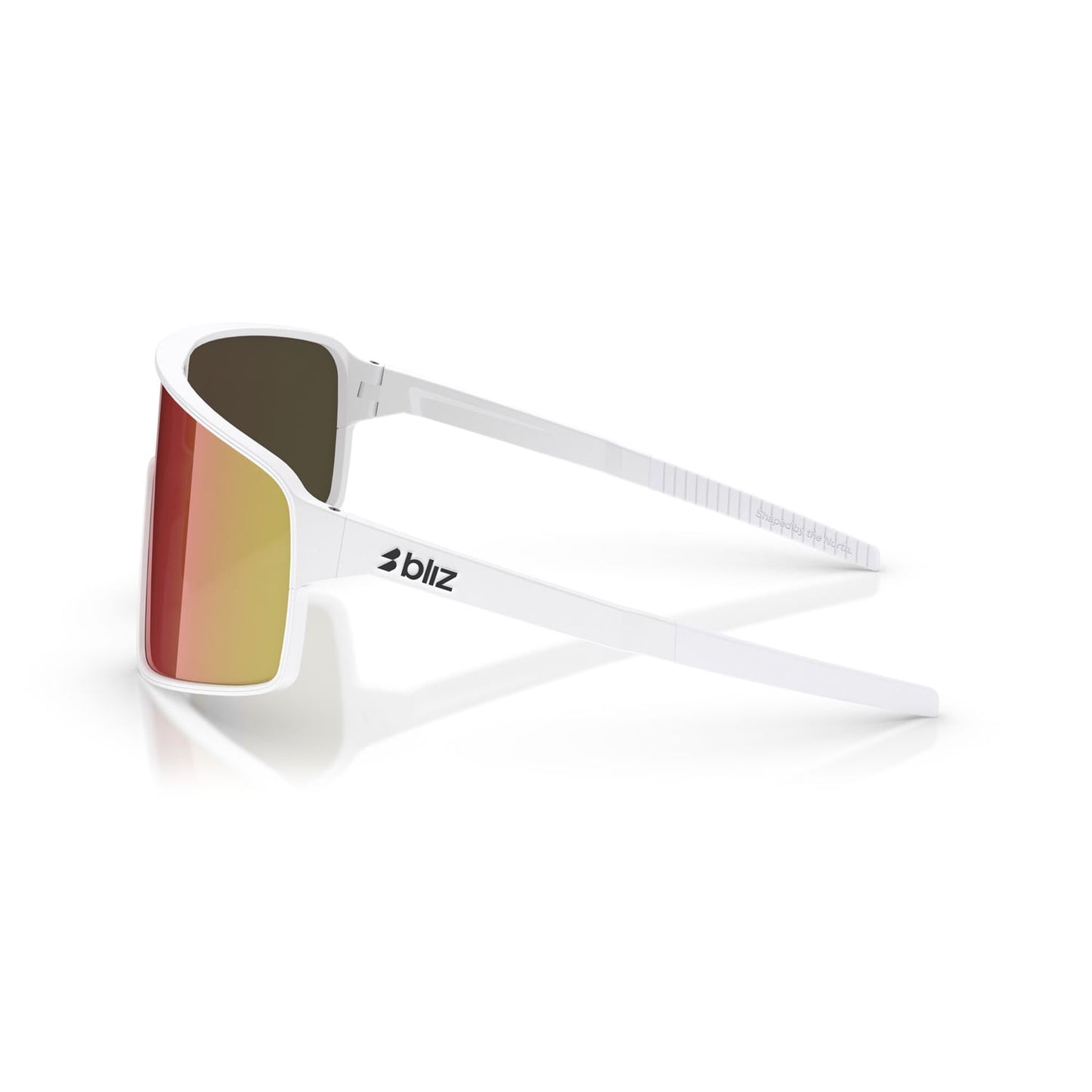 BLIZ P001 White Matt Frame Brown Red Mirror Glasses