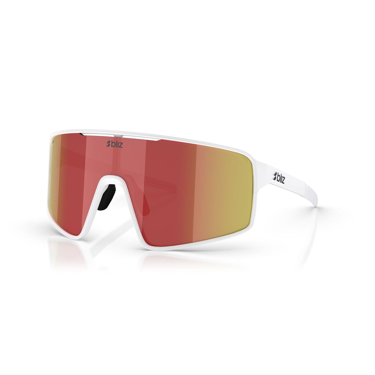 BLIZ P001 White Matt Frame Brown Red Mirror Glasses