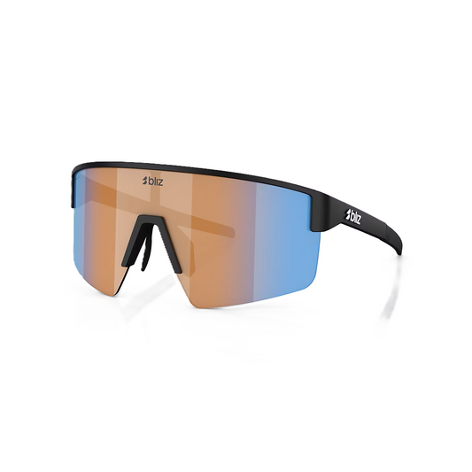 BLIZ P004 Matt Black Coral/Orange Iridium Blue Glasses
