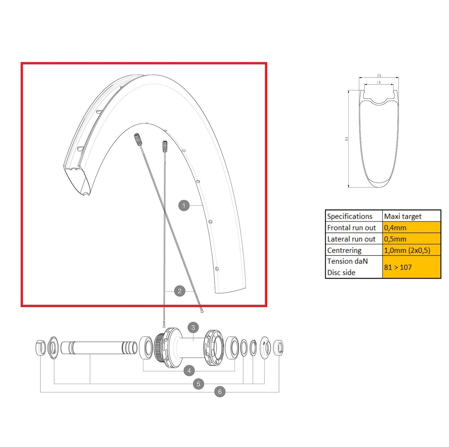 MAVIC COSMIC SL65 UD Disc Κιτ μπροστινού τροχού MAVIC COSMIC SL65 UD