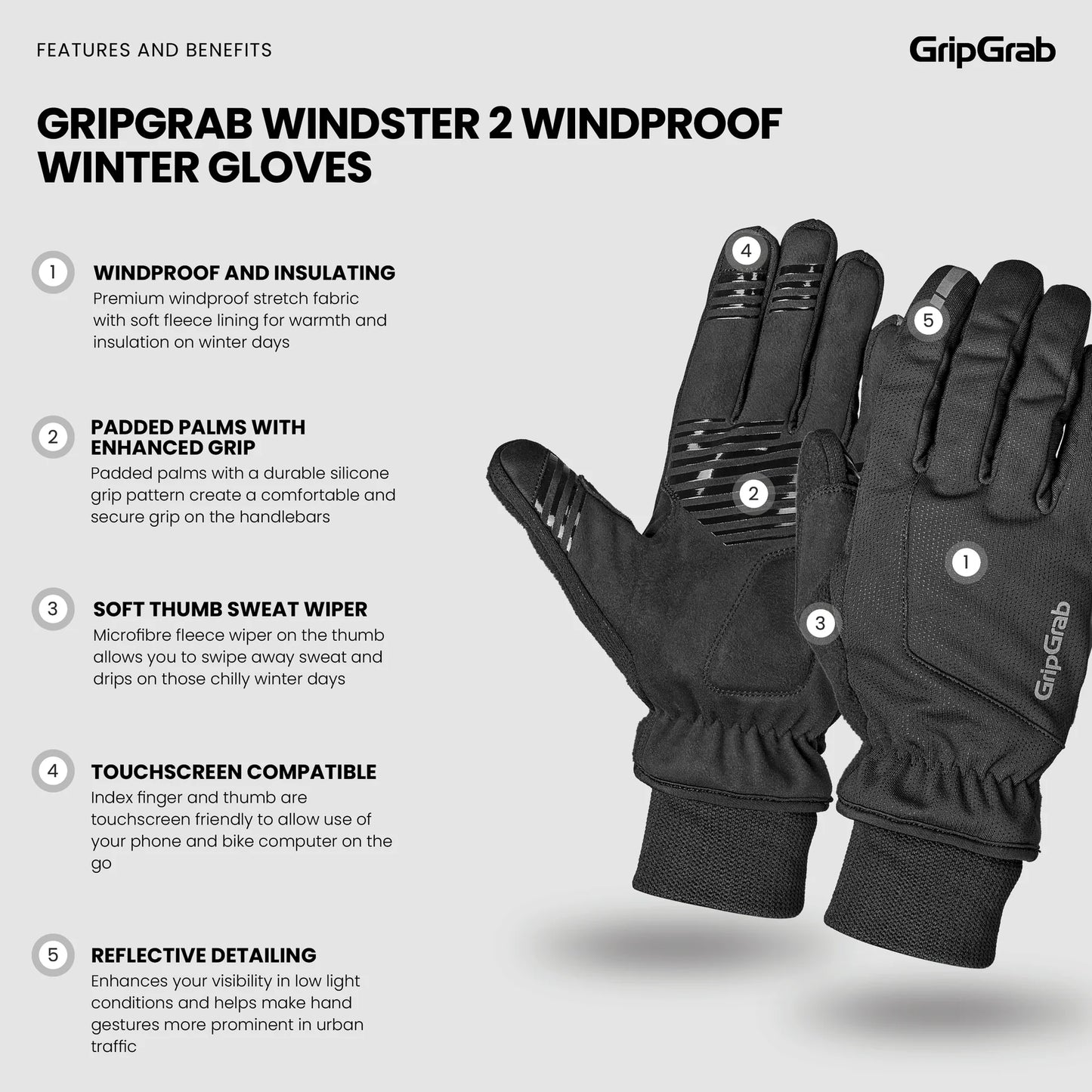 WINDSTER 2 WINDPROOF WINTER GRIPGRAB Γάντια Κίτρινο