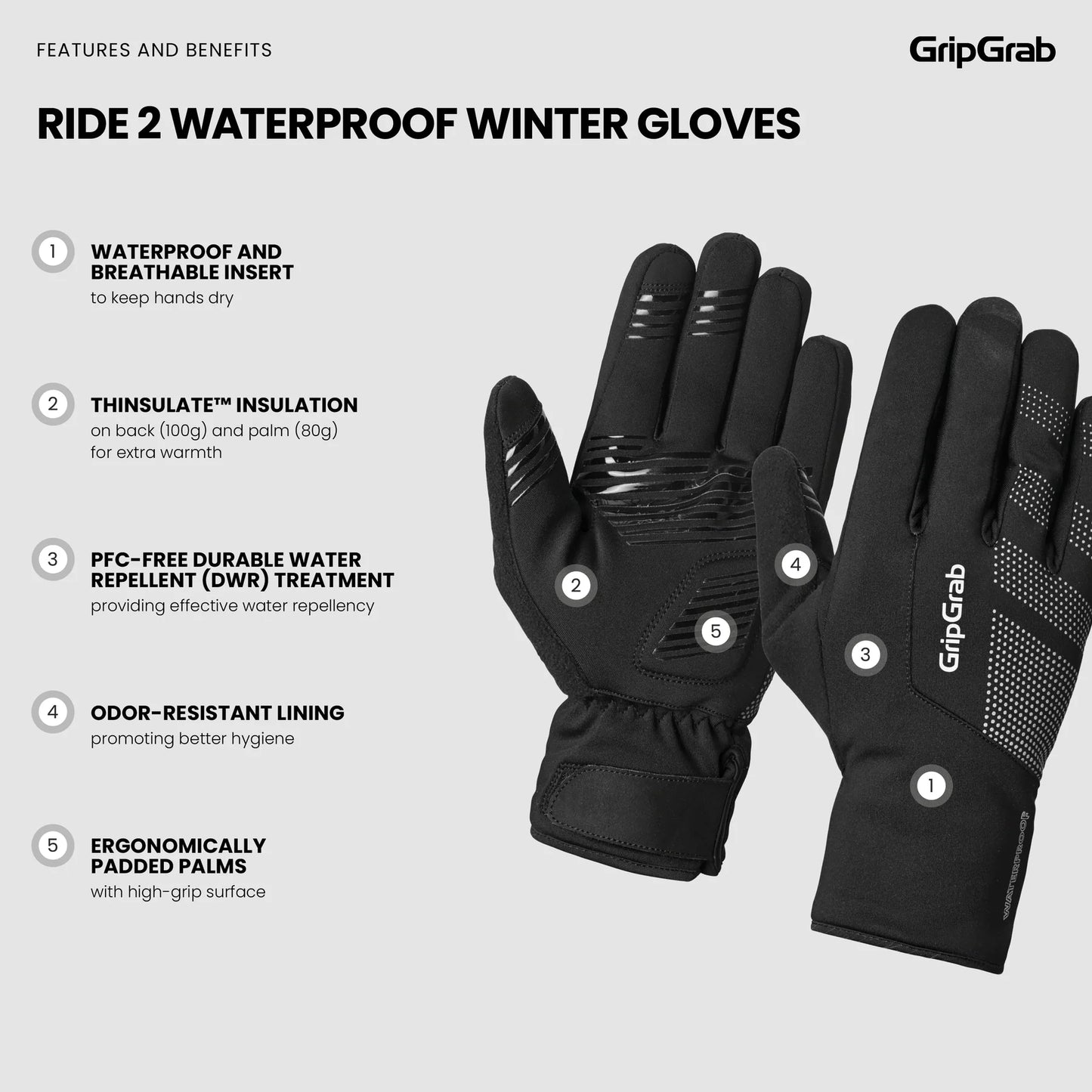 GRIPGRAB RIDE 2 WINDPROOF WINTER Γάντια Κίτρινο