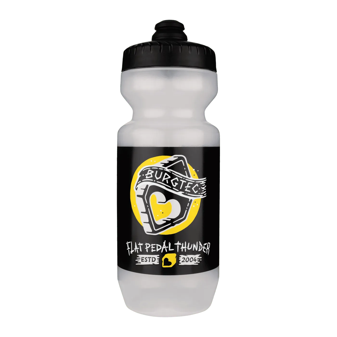 Bottle BURGTEC GUZZLE Flat Pedal Thunder Transparent