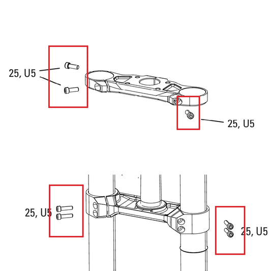 Κιτ βιδών για την κορώνα του πιρουνιού ROCKSHOX BOXXER D1 (2024+)
