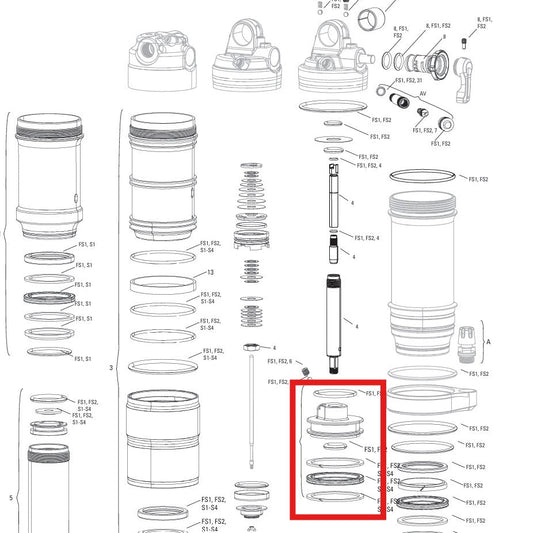 Κιτ εμβόλου για το αμορτισέρ ROCKSHOX MONARCH B1(PLUS. RL. XX). C1(R.RT.RT3). D1(RT3)
