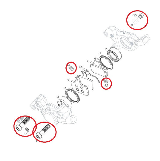 SRAM LEVEL TLM/ULT/SLV B1 Κιτ βιδών δαγκάνας SRAM LEVEL TLM/ULT/SLV B1