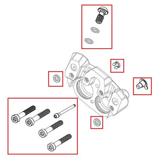 Κιτ βιδών δαγκάνας φρένων SRAM SRAM MAVEN Ultimate/Ασημί/Μπρονζέ