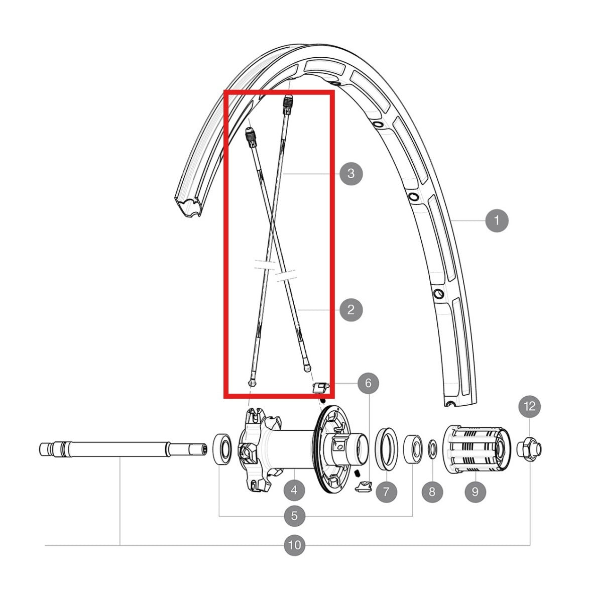 ΣΕΤ 10 ΑΚΤΊΝΕΣ MAVIC SHB M7/7 AL BK 275 ΠΊΣΩ