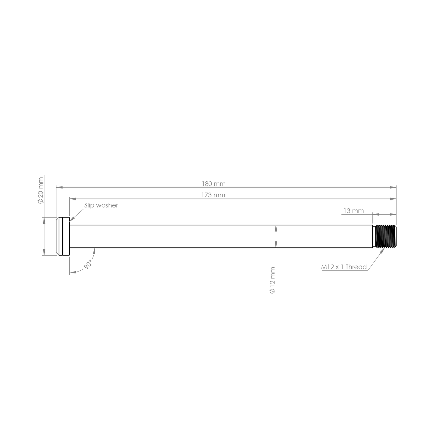 BURGTEC 173mm πίσω άξονας τροχού για πλαίσιο Rocky Mountain Μαύρο