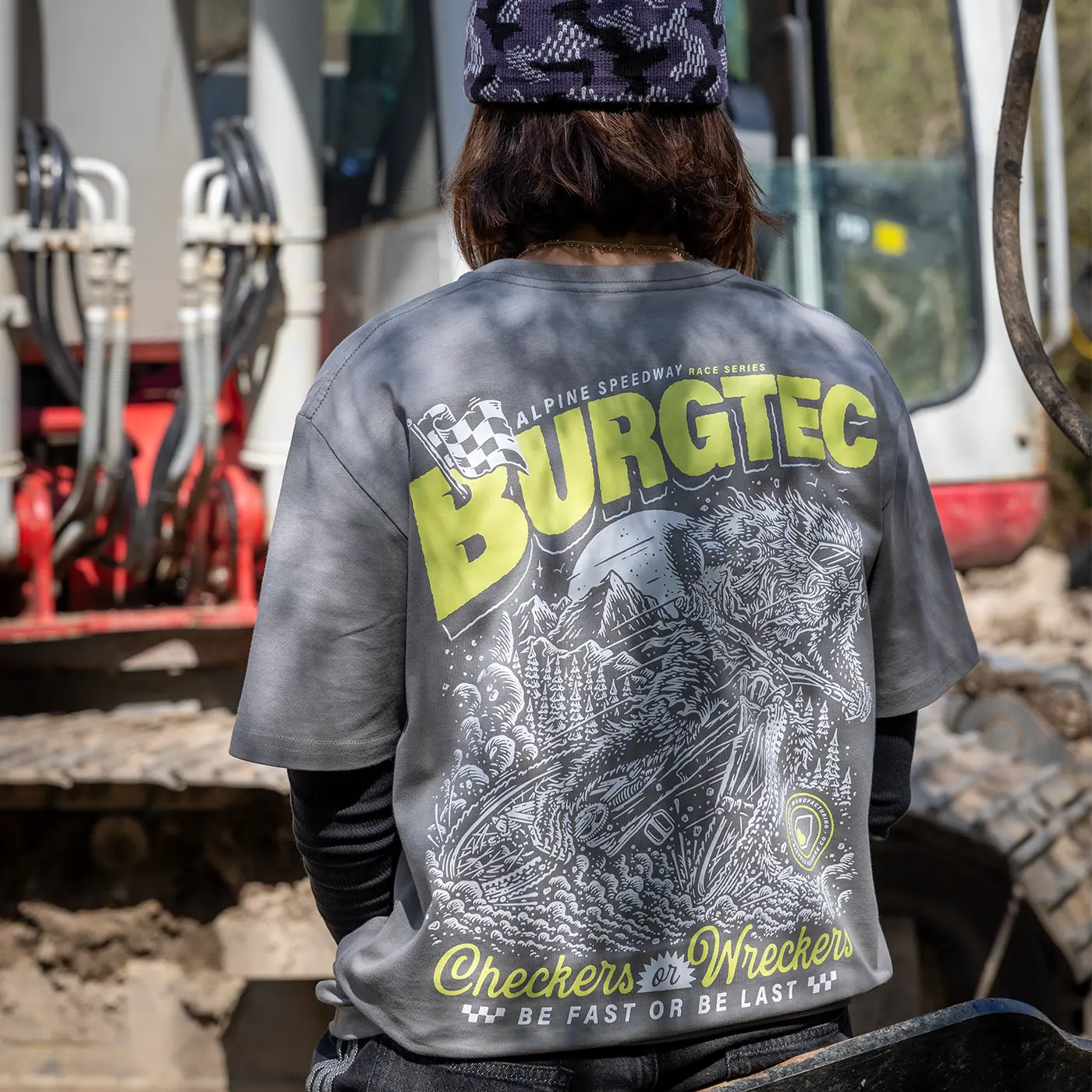 BURGTEC ALPINE SPEEDWAY Gray T-Shirt