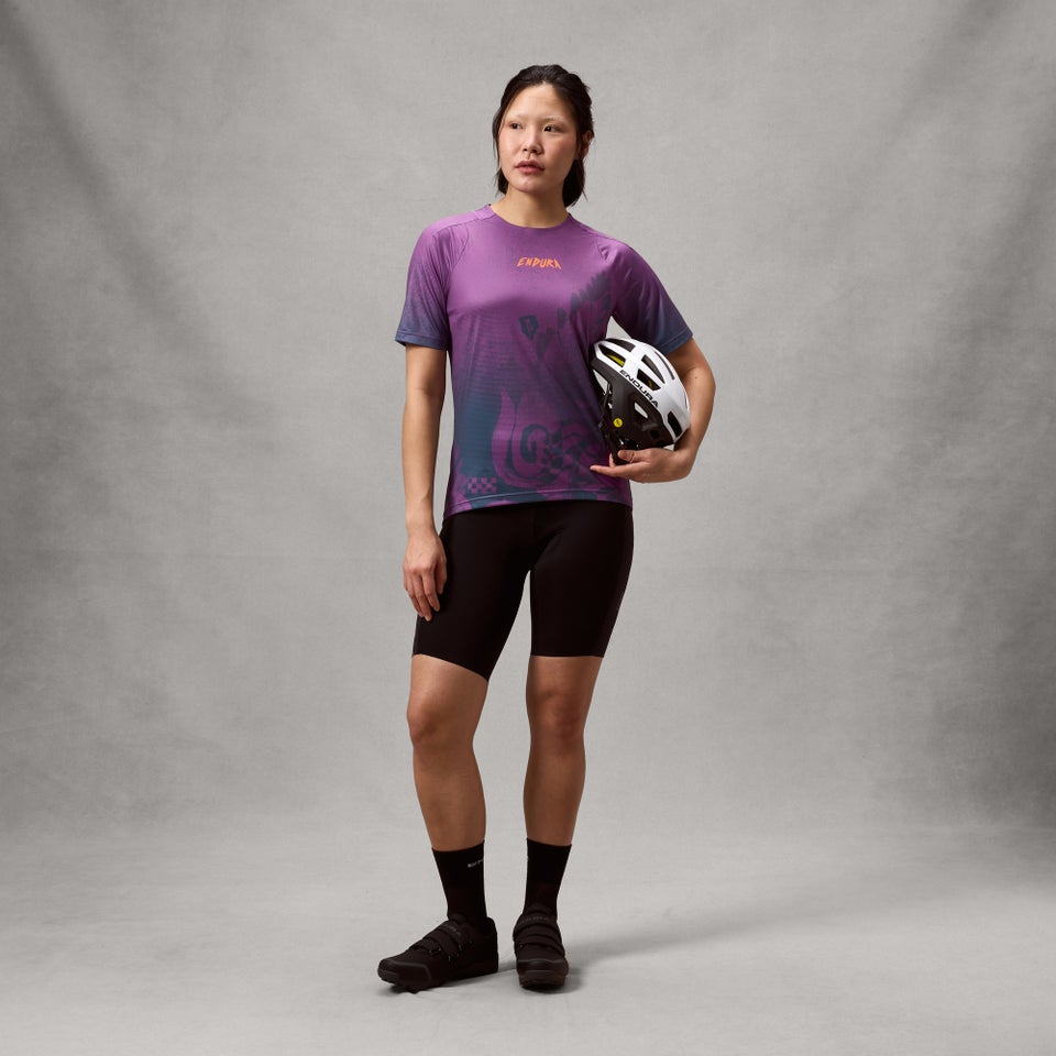 ENDURA SINGLETRACK PRINT Γυναικείο κοντομάνικο Jersey End Purple