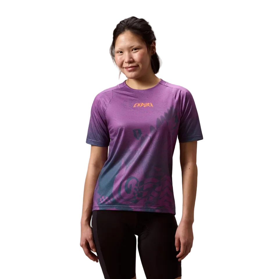 ENDURA SINGLETRACK PRINT Γυναικείο κοντομάνικο Jersey End Purple