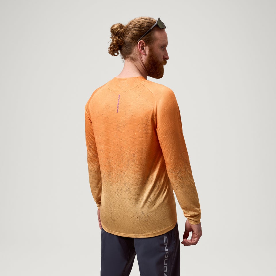 ENDURA SINGLETRACK PRINT Long Sleeve End Orange Jersey