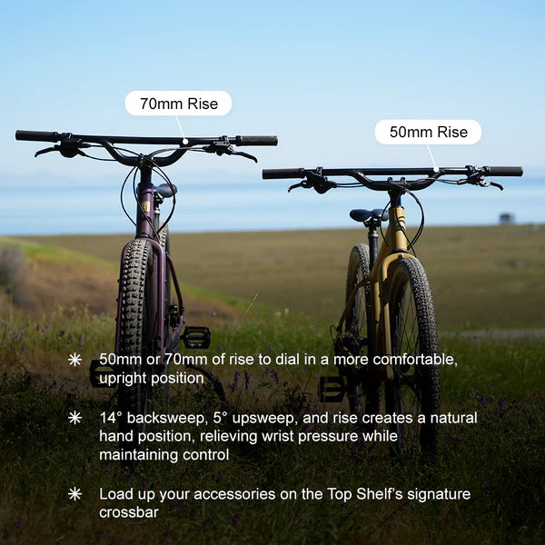 REDSHIFT Rise Flat Handlebar, 70 mm Rise, 800 mm