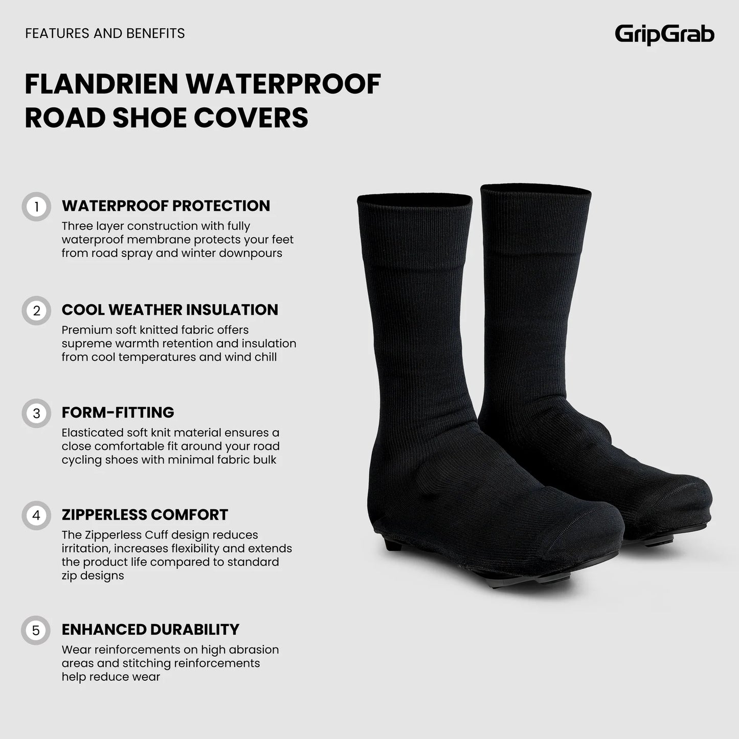 Κάλυμμα μπότας GRIPGRAB FLANDRIEN WATERPROOF Μαύρο