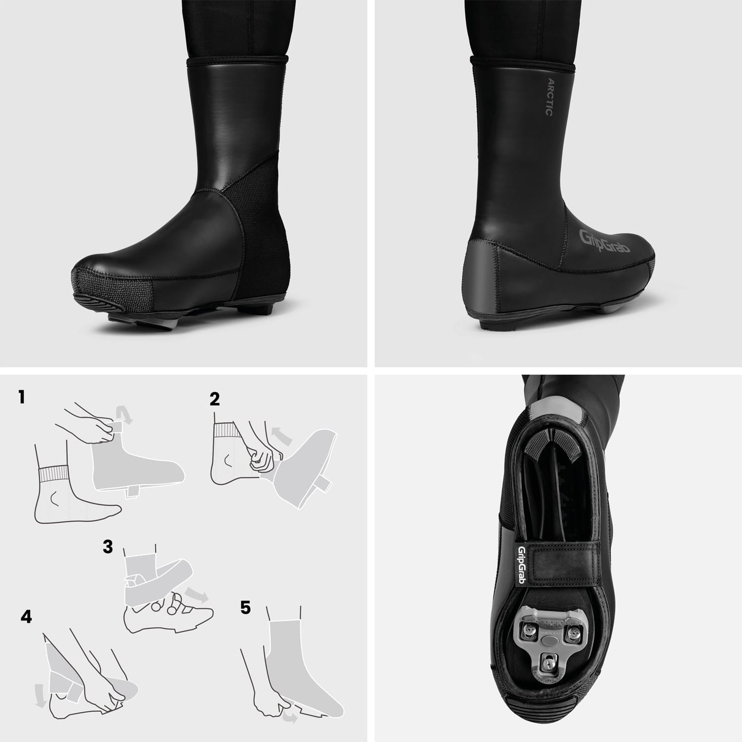 Κάλυμμα μπότας GRIPGRAB ARTIC 2 WATERPROOF ROAD Μαύρο