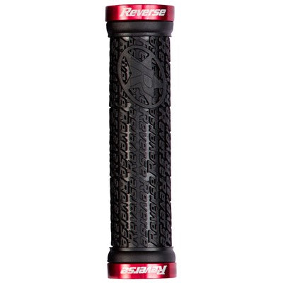 REVERSE COMPONENTS STAMP Lock-On Grips Ø 30mm Black/Red