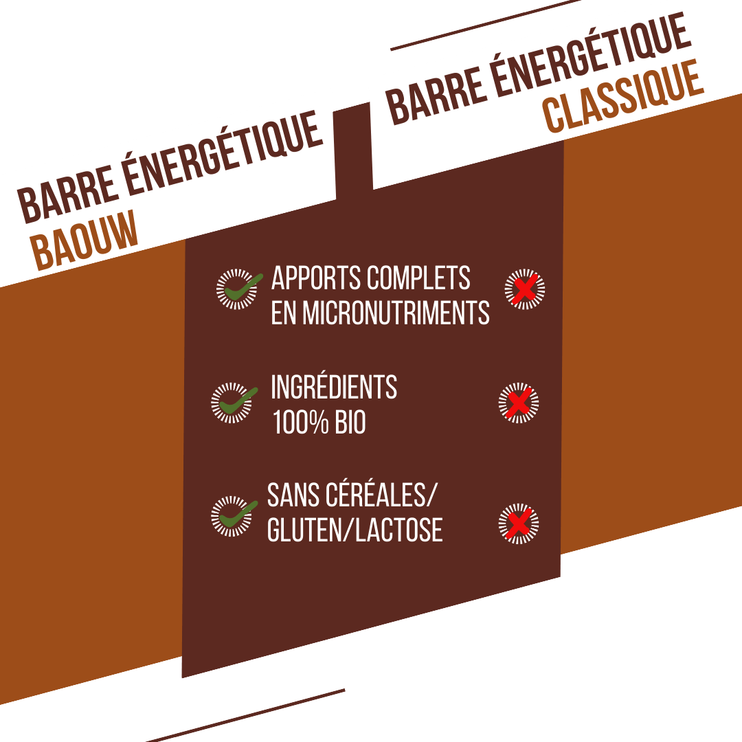 Μπάρα ενέργειας BAOUW ORGANIC EXTRA Σοκολάτα Φουντούκι (50g)