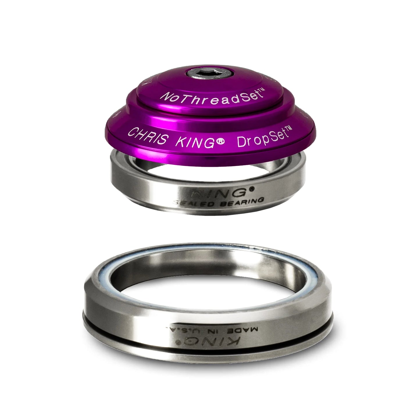 Integrated Headset CHRIS KING DROPSET 3 1"1/8 - 1.5" IS41/IS52 36° Violet