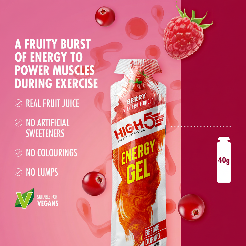 Συσκευασία 6 τεμαχίων HIGH5 ENERGY GEL (40g) Berry
