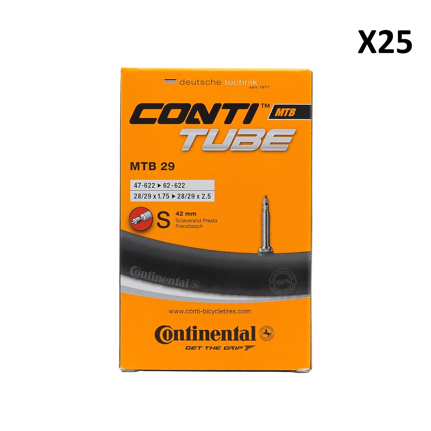 Εσωτερικός σωλήνας CONTINENTAL 29x1.75-2.5 Presta 42mm (25 πακέτα)