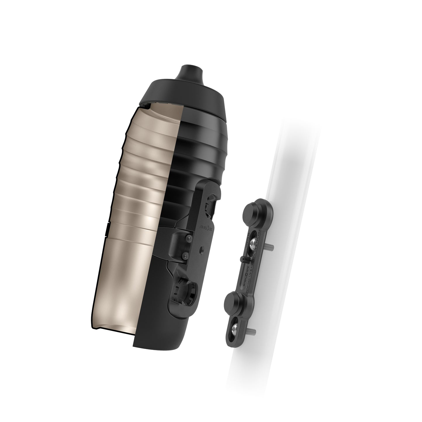 Σετ φιάλης και κλωβού φιάλης FIDLOCK TWIST X KEEGO Magnetic System 600 ml Μαύρο