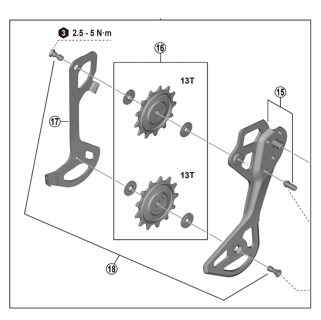 SHIMANO XTR RD-M9250 12V Πίσω γρανάζια SGS