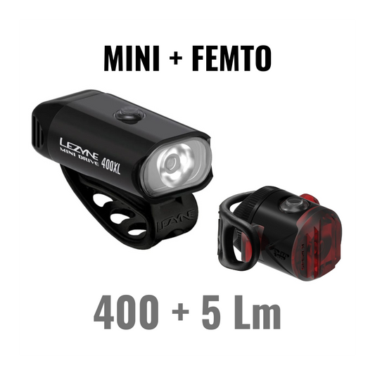 Μπροστινά και πίσω φώτα LEZYNE MINI DRIVE 400XL / FEMTO USB