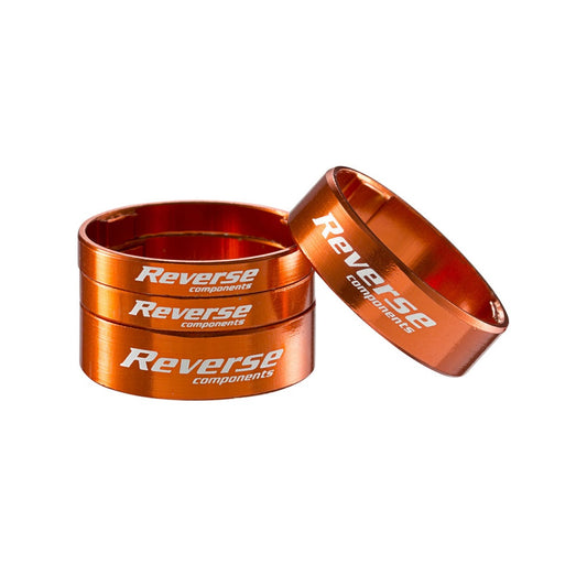Σετ αποστάτες τιμονιού REVERSE COMPONENTS από εξαιρετικά ελαφρύ αλουμίνιο 1"1/8, πορτοκαλί