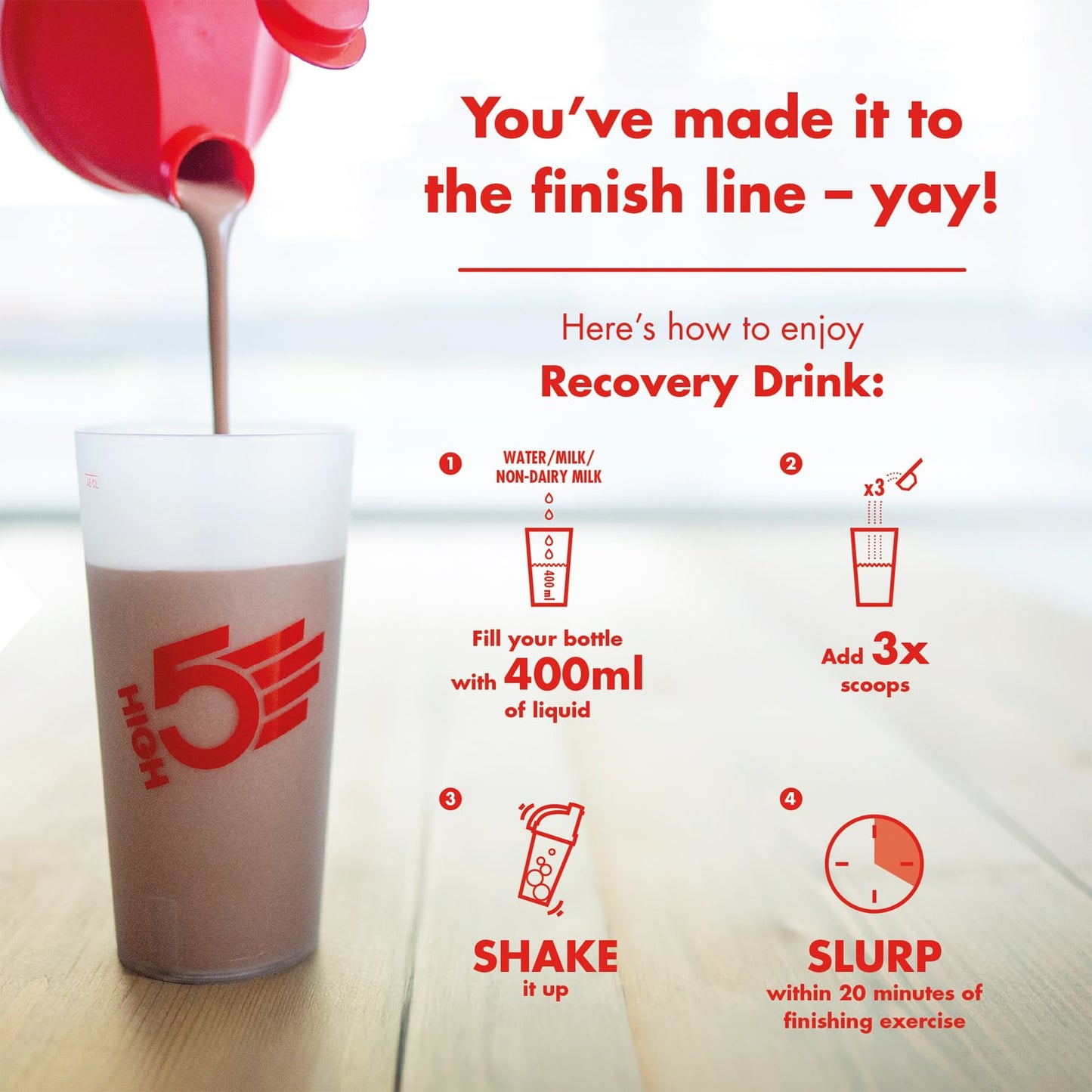 Ποτό αποκατάστασης HIGH5 RECOVERY DRINK (1.6kg) Banana Vanilla Milkshake