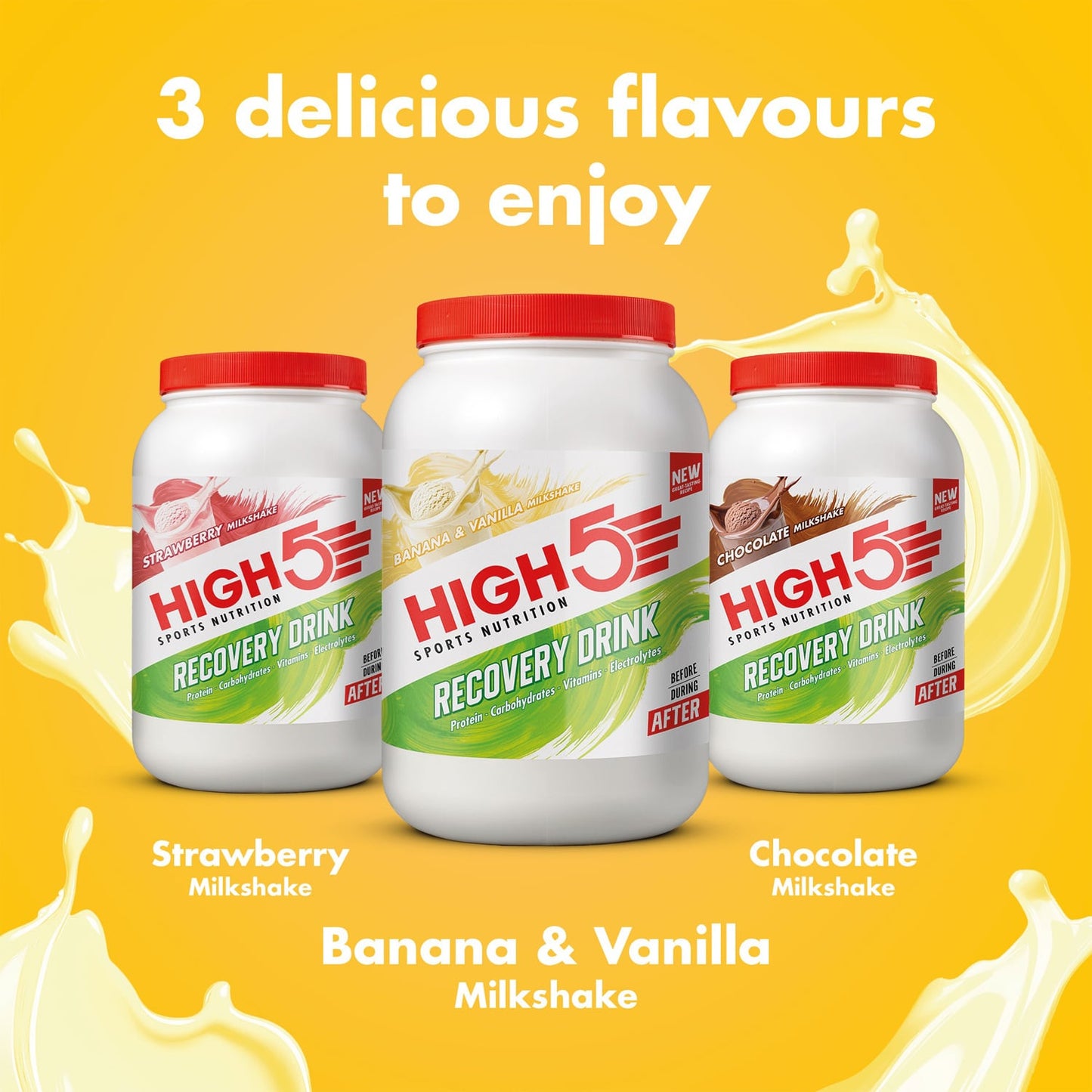Ποτό αποκατάστασης HIGH5 RECOVERY DRINK (1.6kg) Banana Vanilla Milkshake