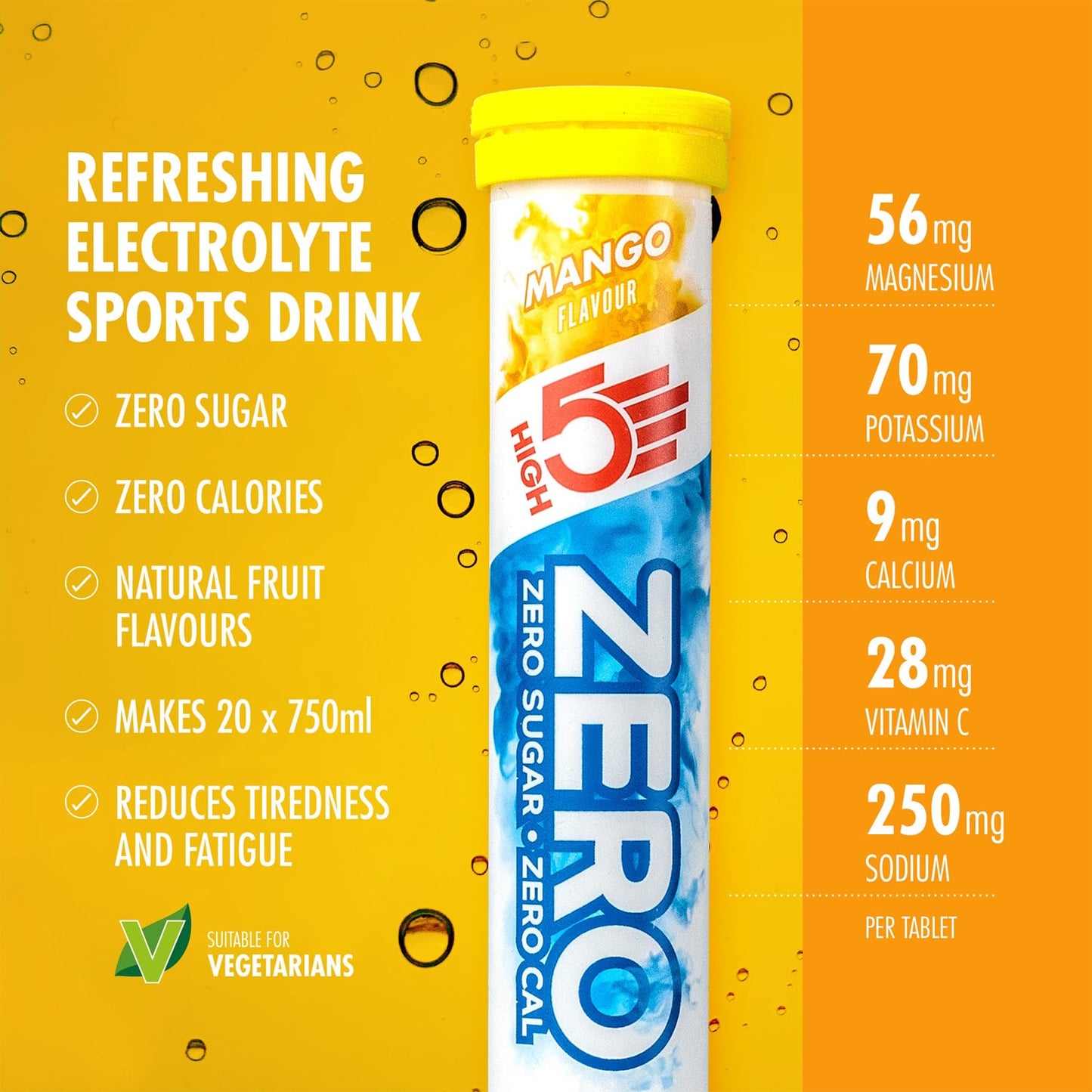 Electrolyte Hydration tablets HIGH5 ZERO (x20) Mango