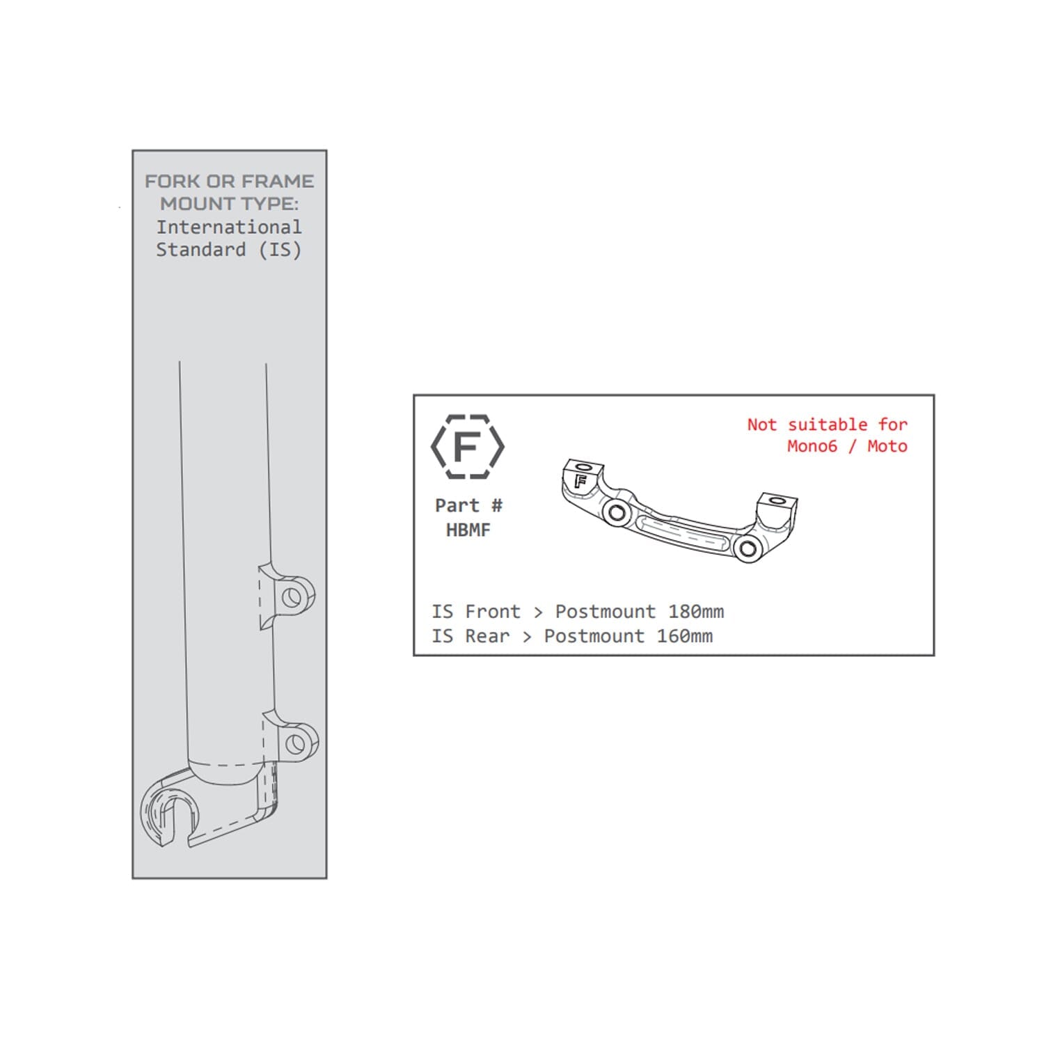 Front / Rear Caliper Adapter PM / IS HOPE (Front 180mm / Rear 160mm) #HBMF Black